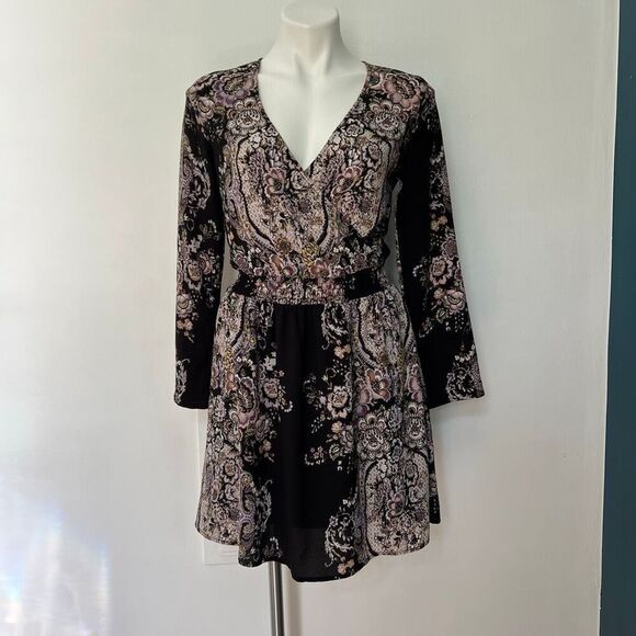 Xhilaration Paisley Long Sleeve Dress - Picture 1 of 7